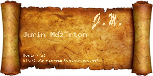 Jurin Márton névjegykártya
